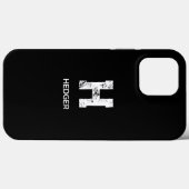 MINIMALISTISCH WEISSES EIN-BUCHSTABEN-MONOGRAMM-NA Case-Mate iPhone HÜLLE (Rückseite (Horizontal))