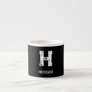MINIMALISTISCH WEISSES EIN-BUCHSTABEN-MONOGRAMM NA ESPRESSOTASSE