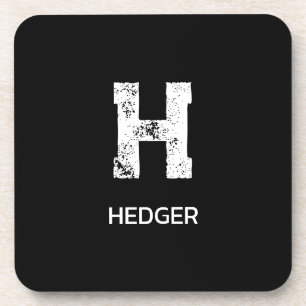 MINIMALISTISCH WEISSES EIN-BUCHSTABEN-MONOGRAMM NA GETRÄNKEUNTERSETZER