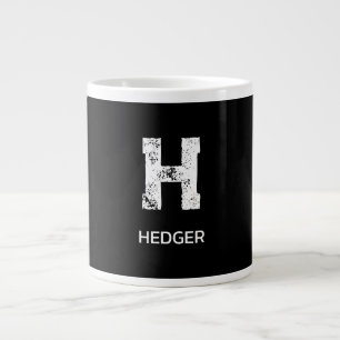 MINIMALISTISCH WEISSES EIN-BUCHSTABEN-MONOGRAMM NA Jumbo-Tasse