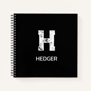 MINIMALISTISCH WEISSES EIN-BUCHSTABEN-MONOGRAMM NA NOTIZBLOCK
