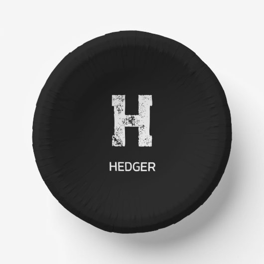 MINIMALISTISCH WEISSES EIN-BUCHSTABEN-MONOGRAMM NA PAPPTELLER (Vorderseite)
