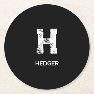 MINIMALISTISCH WEISSES EIN-BUCHSTABEN-MONOGRAMM NA RUNDER PAPPUNTERSETZER