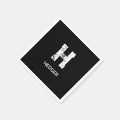 MINIMALISTISCH WEISSES EIN-BUCHSTABEN-MONOGRAMM NA SERVIETTE (Ecke)