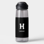 MINIMALISTISCH WEISSES EIN-BUCHSTABEN-MONOGRAMM NA TRINKFLASCHE (Rückseite)