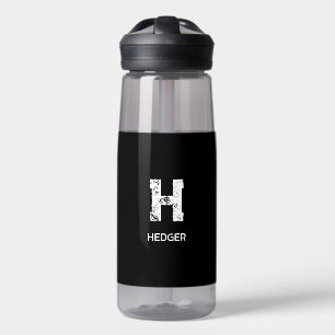 MINIMALISTISCH WEISSES EIN-BUCHSTABEN-MONOGRAMM NA TRINKFLASCHE