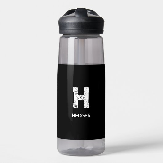 MINIMALISTISCH WEISSES EIN-BUCHSTABEN-MONOGRAMM NA TRINKFLASCHE (Vorne)