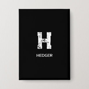 MINIMALISTISCH WEIßES EIN-BUCHSTABEN-MONOGRAMM NAM BUTTON