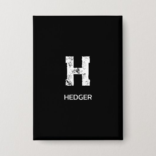 MINIMALISTISCH WEIßES EIN-BUCHSTABEN-MONOGRAMM NAM BUTTON (Vorderseite)