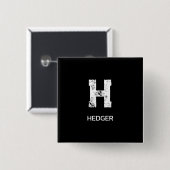 MINIMALISTISCH WEIßES EIN-BUCHSTABEN-MONOGRAMM NAM BUTTON (Vorne & Hinten)