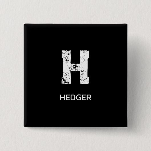 MINIMALISTISCH WEIßES EIN-BUCHSTABEN-MONOGRAMM NAM BUTTON (Vorderseite)