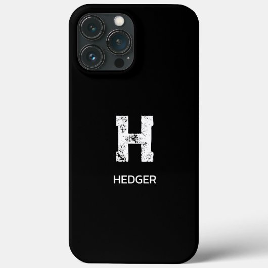 MINIMALISTISCH WEIßES EIN-BUCHSTABEN-MONOGRAMM NAM Case-Mate iPhone HÜLLE (Rückseite)