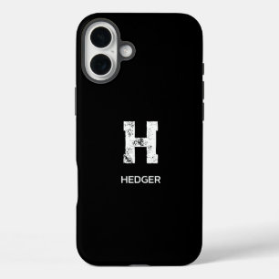MINIMALISTISCH WEIßES EIN-BUCHSTABEN-MONOGRAMM NAM iPhone 16 PLUS HÜLLE