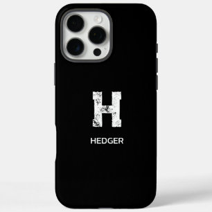 MINIMALISTISCH WEIßES EIN-BUCHSTABEN-MONOGRAMM NAM iPhone 16 PRO MAX HÜLLE