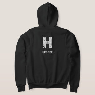 MINIMALISTISCH WEIßES EIN-BUCHSTABEN-MONOGRAMM NAM HOODIE