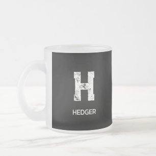MINIMALISTISCH WEIßES EIN-BUCHSTABEN-MONOGRAMM NAM MATTGLASTASSE