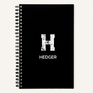 MINIMALISTISCH WEIßES EIN-BUCHSTABEN-MONOGRAMM NAM NOTIZBLOCK