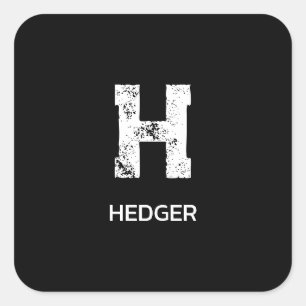 MINIMALISTISCH WEIßES EIN-BUCHSTABEN-MONOGRAMM NAM QUADRATISCHER AUFKLEBER