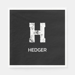 MINIMALISTISCH WEIßES EIN-BUCHSTABEN-MONOGRAMM NAM SERVIETTE