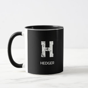 MINIMALISTISCH WEIßES EIN-BUCHSTABEN-MONOGRAMM NAM TASSE