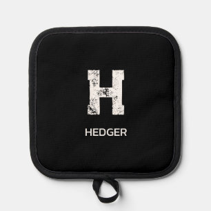 MINIMALISTISCH WEIßES EIN-BUCHSTABEN-MONOGRAMM NAM TOPFLAPPEN