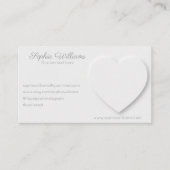 minimalistisch weißes Herz Visitenkarte (Vorderseite)