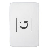 Minimalistisch-weißes Monogramm Badematte (Vorderseite Vertikal)