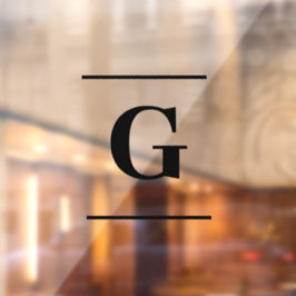 Minimalistisch-weißes Monogramm Fensteraufkleber