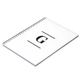 Minimalistisch-weißes Monogramm Notizblock (Linke Seite)
