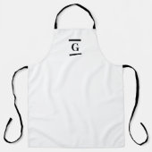 Minimalistisch-weißes Monogramm Schürze (Vorderseite)