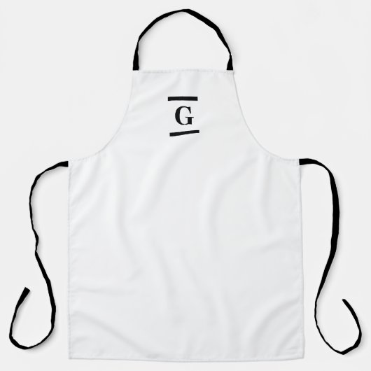 Minimalistisch-weißes Monogramm Schürze (Vorderseite)