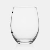 Minimalistisch-weißes Monogramm Weinglas Ohne Stiel (Links)