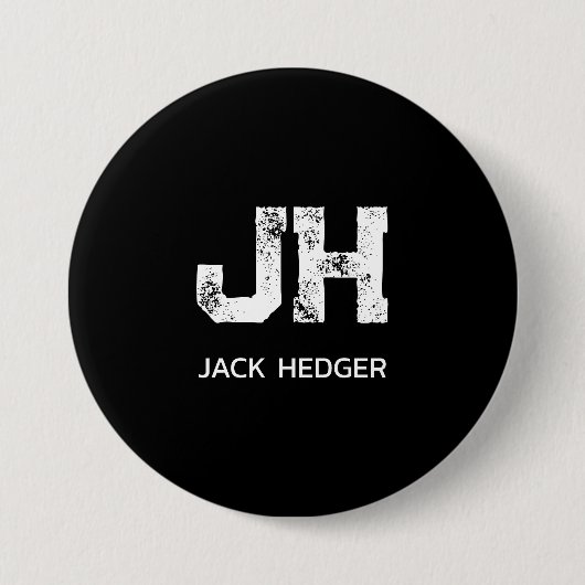 MINIMALISTISCH WEIßES ZWEI-BUCHSTABEN-MONOGRAMM NA BUTTON (Vorderseite)