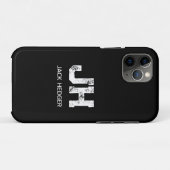 MINIMALISTISCH WEIßES ZWEI-BUCHSTABEN-MONOGRAMM NA Case-Mate iPhone HÜLLE (Rückseite (Horizontal))