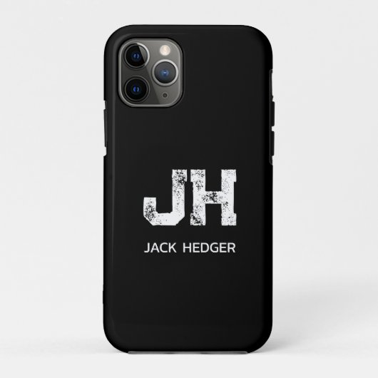 MINIMALISTISCH WEIßES ZWEI-BUCHSTABEN-MONOGRAMM NA Case-Mate iPhone HÜLLE (Rückseite)