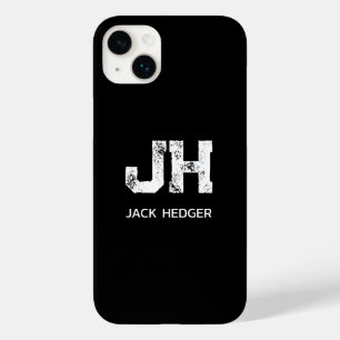 MINIMALISTISCH WEIßES ZWEI-BUCHSTABEN-MONOGRAMM NA Case-Mate iPhone 14 PLUS HÜLLE