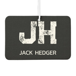 MINIMALISTISCH WEIßES ZWEIBUCHSTABIGES MONOGRAMM N AUTOLUFTERFRISCHER