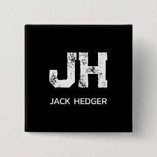 MINIMALISTISCH WEIßES ZWEIBUCHSTABIGES MONOGRAMM N BUTTON