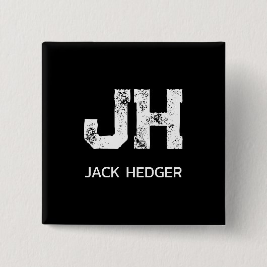 MINIMALISTISCH WEIßES ZWEIBUCHSTABIGES MONOGRAMM N BUTTON (Vorderseite)