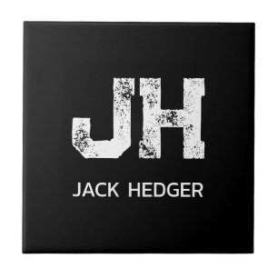 MINIMALISTISCH WEIßES ZWEIBUCHSTABIGES MONOGRAMM N FLIESE