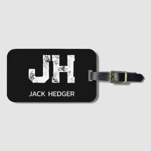 MINIMALISTISCH WEIßES ZWEIBUCHSTABIGES MONOGRAMM N GEPÄCKANHÄNGER