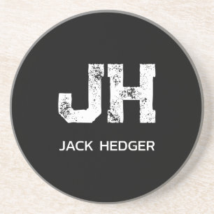 MINIMALISTISCH WEIßES ZWEIBUCHSTABIGES MONOGRAMM N GETRÄNKEUNTERSETZER
