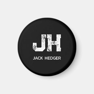 MINIMALISTISCH WEIßES ZWEIBUCHSTABIGES MONOGRAMM N MAGNET
