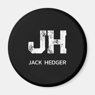 MINIMALISTISCH WEIßES ZWEIBUCHSTABIGES MONOGRAMM N MAGNET