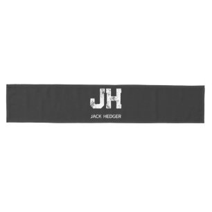 MINIMALISTISCH WEIßES ZWEIBUCHSTABIGES MONOGRAMM N MITTELGROßER TISCHLÄUFER