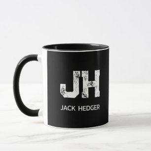 MINIMALISTISCH WEIßES ZWEIBUCHSTABIGES MONOGRAMM N TASSE