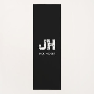 MINIMALISTISCH WEIßES ZWEIBUCHSTABIGES MONOGRAMM N YOGAMATTE