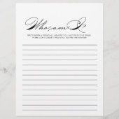 Minimalistisch Wer bin ich Brautparty Game (Vorderseite)