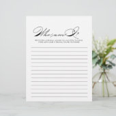 Minimalistisch Wer bin ich Brautparty Game (Stehend Vorderseite)