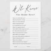 Minimalistisch, wer das beste Brautspiel kennt (Vorderseite)